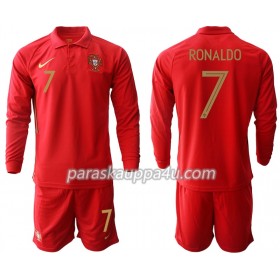 Portugal Cristiano Ronaldo 7 Lasten Kotipelipaita Euro 2020 Pitkähihainen (+ shortsit)